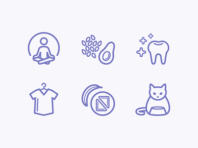 Everyday Icons day flat food health icons life lifestyle meditate pets teeth wellness