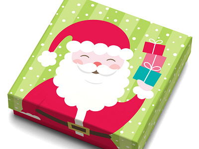 Santa Gift Card Box christmas cute festive gift box gift card box holiday illustration package design paper box santa surface design vector illustration