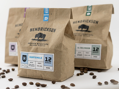 Hendrickson Coffee Company branding buffalo coffee coffeeshop dark eco friendly illustration logo packaging design packing school typography