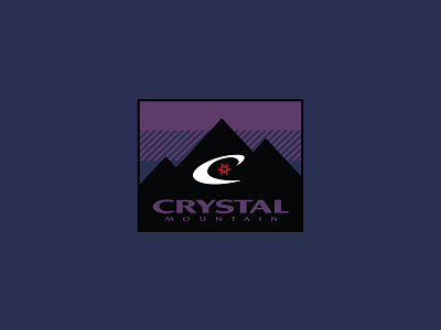 Crystal Mountain Badge badge black branding crystal dark illustration oldschool packaging patch ski snow snowboard vector vintage