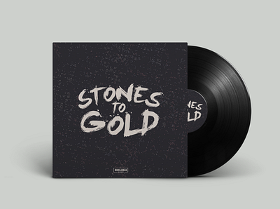 Stones to Gold album black bold branding cd dark illustration ministry mockup music script stones typography vinyl