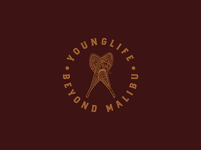 Younglife Beyond Malibu adventure branding deep hand drawn hike illustration ministry red snow snowshoes typography typography logo vector younglife