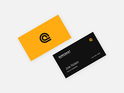 Suncoast Business Cards aggressive black business card business card design dark design insurance strong suncoast yellow