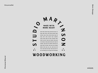 Shirt Design for Studio Martinson aggressive asset bellingham black bold branding dark design ephemera illustration logo manly screenprint shirt design stud tough typography usa vector woodworking