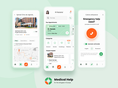 Medical APP for the refugess app design ui ux uxui