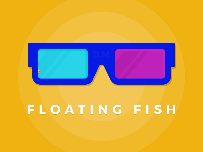 Floating Fish bonita fish graphic