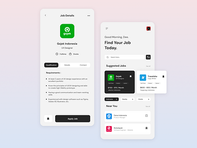 Jobfinder - Mobile App app design jobfinder minimalist mobile ui uiux design