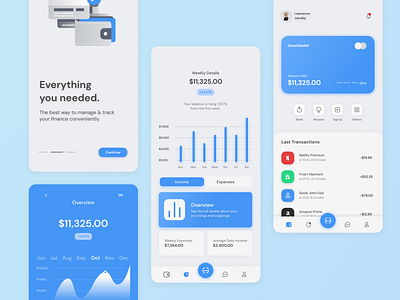 Direct | E-Wallet Mobile App app banking app blue design e wallet finance mobile app ui uiux design