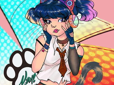 NYAH! Kawaii Niko anime art character design design digital art girl illustration procreate