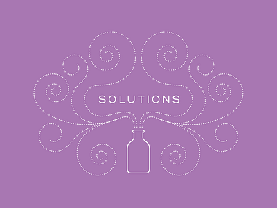 Solutions logo WIP aromatherapy bottle cloud identity logo spiral swirl vapour wip