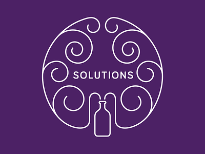 Solutions identity aromatherapy bottle cloud identity logo spiral swirl vapour