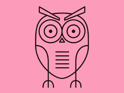 Hoot hoot illustration lineart owl pink wip