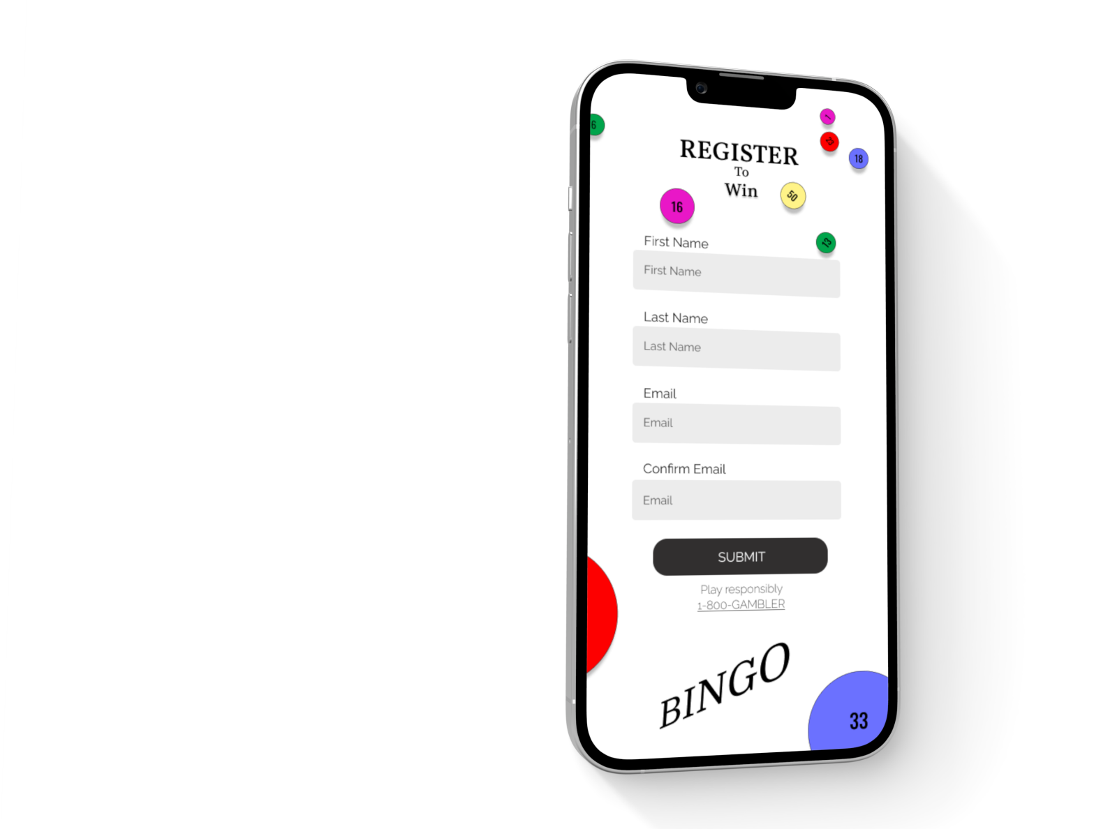 Bingo Registration Page by Mike Szpak on Dribbble