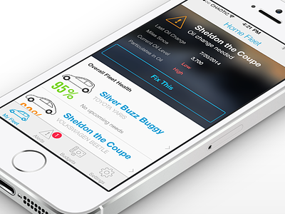 Concept iOS Work app car design health ios iphone mobile