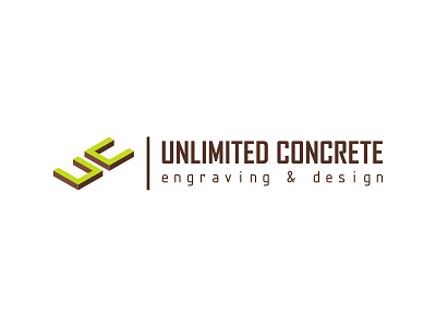 Unlimited Concrete | Logo 3d concrete eco green logo