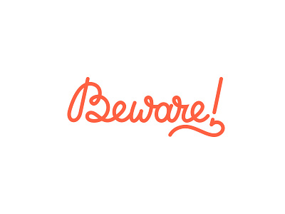 Beware! | Logodesign beware lettering logo red stroke vector