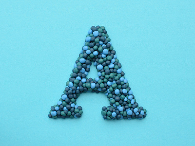 A | Plasticine Typography blue letter meusbubbles plasticine typography