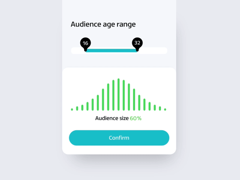 Concept Graph Interaction - Audience Builder aftereffects animation app concept drag figma graph input interaction mobile mobile app motion range tap ui ui design