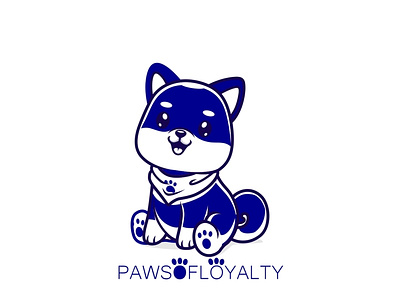 pawsofloyalty logo! blue dog dog dog logo logo logo design minimal logo minimalist pet