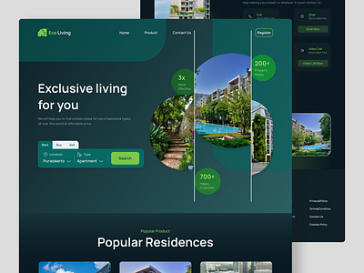 Eco Living - Real Estate Web design ui ux