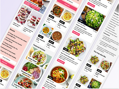 Food Blog Page - Responsive Design blog cook design food kitchen mobile responsive typography ui ux web web design website