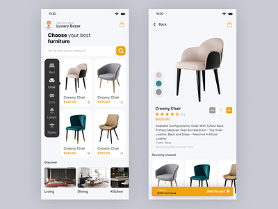 Furniture App Design UI ecommerce app furniture store interior app mobile app mobile ui design mobile ux design shopping app