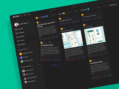 Dark Task Management Dashboard collaboration dashboard management monday organize project product design productivity project task saas task task list task management team timeline to do to do to do list trello ui ux