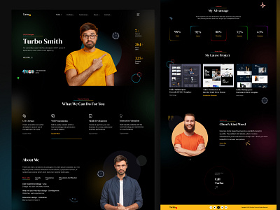 Turbo - Freelancer Portfolio branding clean ui homepage landing landing page minimalist personal personal branding personal portfolio portfolio portfolio landing page portfolio site portfolio template portfolio website ui ux web web design web portofolio website