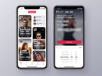 Broadcasting App - Feed and Announcement Screens