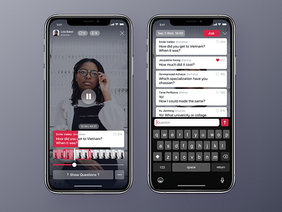 Broadcasting App - Active Broadcast Screens