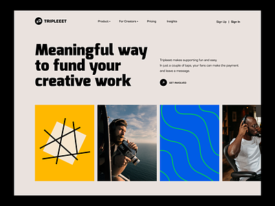 Tripleeet | Membership Platform Website bauhaus design font graphic hero interface pattern ui unikorns ux website