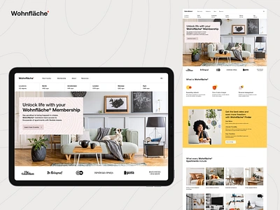 Wohnfläche® | Landing Page apartment app application branding design flat homepage interface interior landing lease main page subsription ui unikorns ux