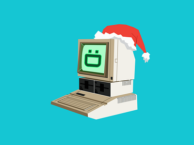 Retro Computer christmas computer design illustration retro