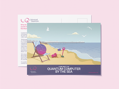 Postcard Illustration brighton design graphic design illustration landscape quantum computer qubit technology