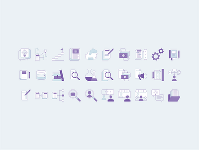 Icons for Springer Nature design graphic design icon icon set icon system research science technology