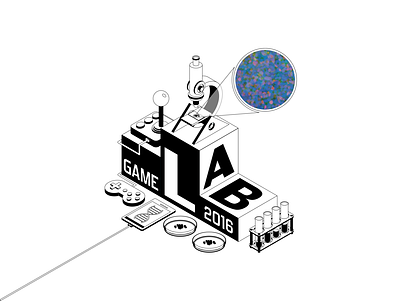 Game Lab 2016 - Poster Design design game jam graphic design illustration isometric medicial science stem cell