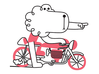 Broooooom brooooom bike caferacer design diegomarmolejo dog illustration marmolejo motorcycle