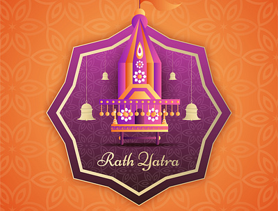 Rath Yatra card greeting card hindu poster vector