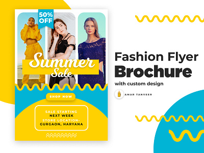 Summer Fashion Sale Flyer Brochure Poster Banner business flyer event event flyer