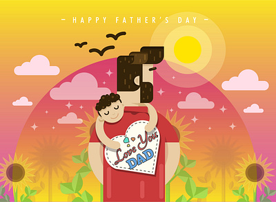 Happy Father's Day poster banner background banner beautiful card celebration dad design family father fathers day graphic design greeting happy fathers day i love you dad illustration kid poster son vector wishes