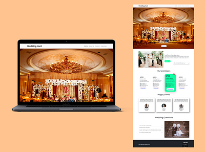 Wedding Hunt website adobe xd figma front end development uiux web design