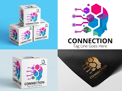 connection logo, company logo, business logo, client work