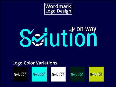 Solution on way wordmark logo design