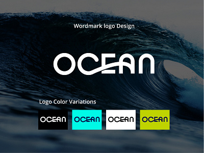 Ocean wordmark logo design, typography logo, letter design