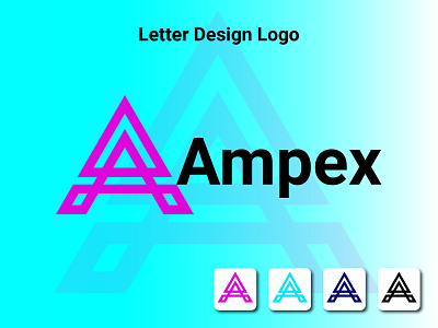 A letter design logo Ampex logo, Minimalist logo, wordmark