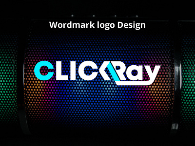 ClickRay wordmark logo design,3d logo, wordmark logo, logo desig