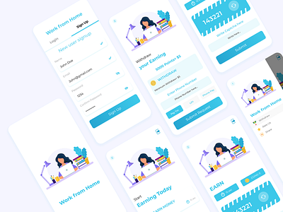 Work From Home Earning App UIUX