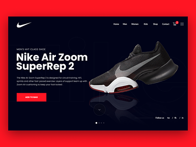 Nike Shoes E-commerce Web Hero Header branding graphic design illustration ui ui design ui kit ux web ui