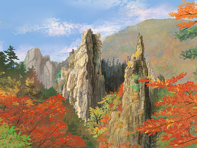 "The way to Mt. Geumgang" illust