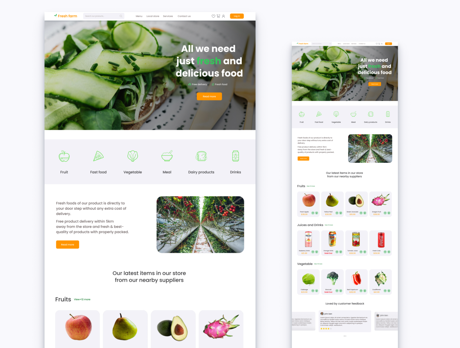 Online Fresh Food Delivery by khushi_design on Dribbble